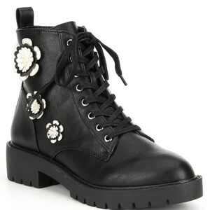 Betsy Johnson • Floral 3D Combat Boots • 7.5
